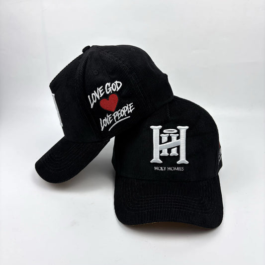 BLACK CURDUROY CAP