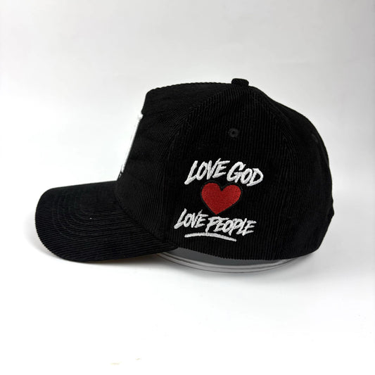 BLACK CURDUROY CAP